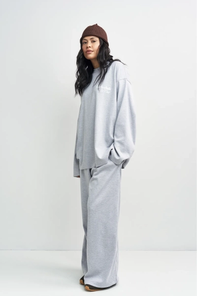 Лонгслив хлопковый с необработанным краем Erist store, цвет: серый меланж, НФ-00003382 купить онлайн