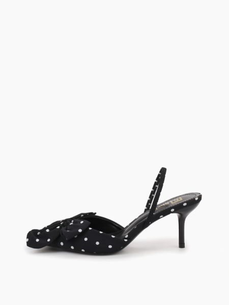 Туфли босоножки в горошек с бантом