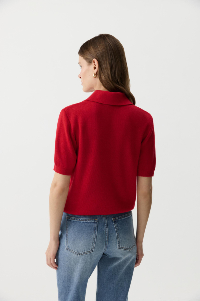 Футболка-поло вязаная Charmstore, цвет: красный, 315-51998-440 купить онлайн