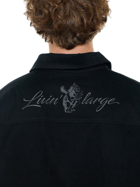 Рубашка из денима FRHT, цвет: Черный, OVSHRTNSHBLK купить онлайн