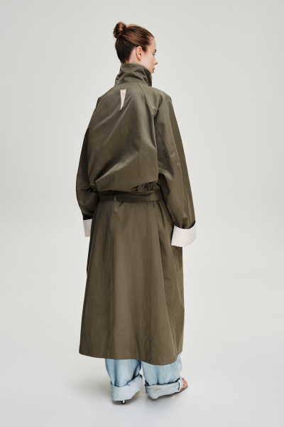 Тренч длины макси Label .B, цвет: хаки, Jc.29.5.026/2KH купить онлайн