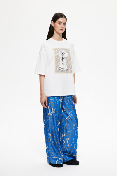 Футболка с принтом и вышивкой DREAMS BY ALENA AKHMADULLINA, цвет: белый, 225103120404469/202000 купить онлайн