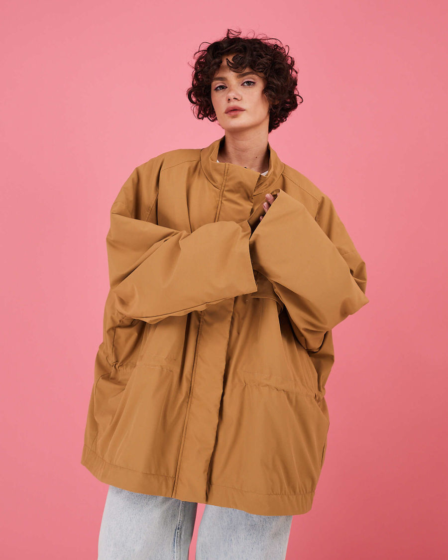 Куртка демисезонная с кулиской TABOO, цвет: горчица, KS05 купить онлайн