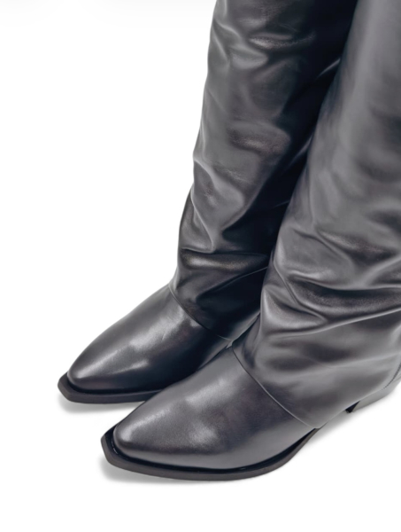 Сапоги демисезонные из натуральной кожи GRANDERA, цвет: Черный 288-11944 (902) купить онлайн