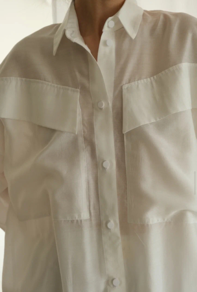 Рубашка с накладными карманами Мини, цвет: белый, 00-00000081 купить онлайн