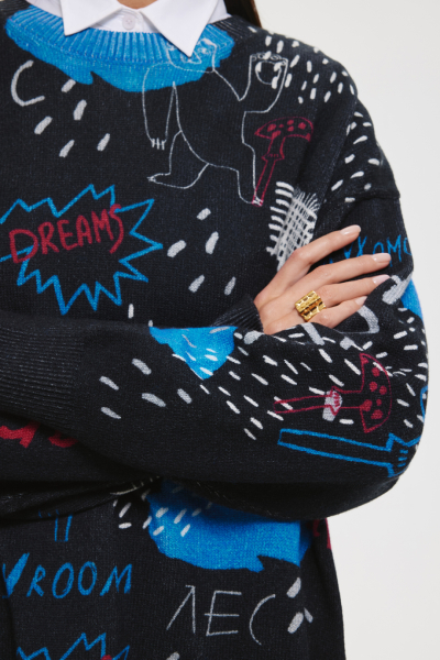 Джемпер с принтом DREAMS BY ALENA AKHMADULLINA, цвет: Черный, 225104140304305/203000 купить онлайн