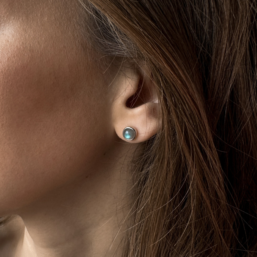 Серьги Луна с лабрадоритом The Reason, цвет: серебро, срг мун лаб купить онлайн