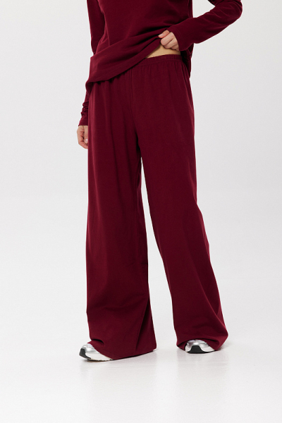 Брюки из бархатистого хлопка ABDA, цвет: бургунди, 332501304050 купить онлайн