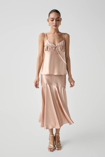 Юбка из итальянской вискозы Shtripling, цвет: пудровый, SHTSKT005 купить онлайн