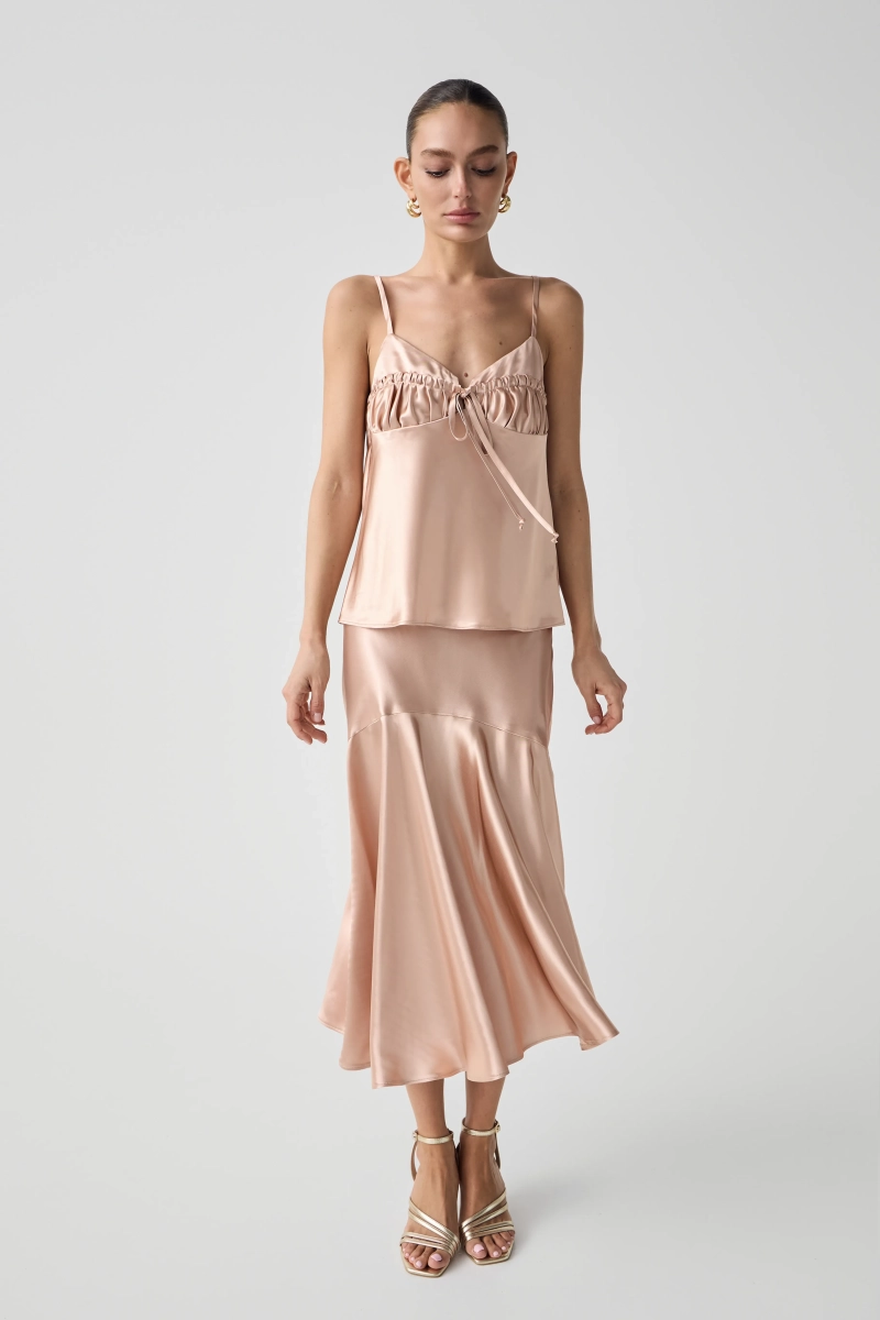 Юбка из итальянской вискозы Shtripling, цвет: пудровый, SHTSKT005 купить онлайн