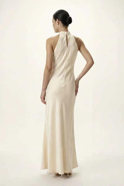 Платье макси из жатого сатина REFERT, цвет: Сливочный, 08-3958/1-2511 купить онлайн