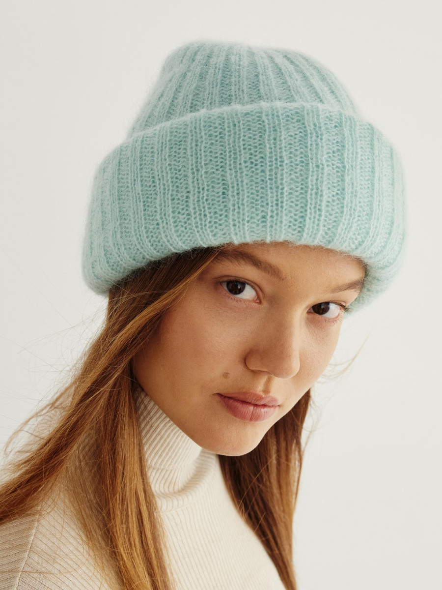 Шапка из объёмной пряжи Chaika, цвет: бирюзовый SH-135 купить онлайн