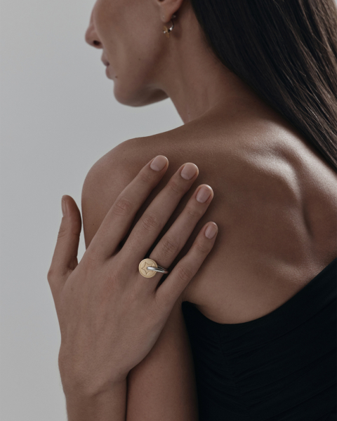 Кольцо “Туз пентаклей” с подвижной деталью Darkrain, цвет: биколор, LS4029 купить онлайн