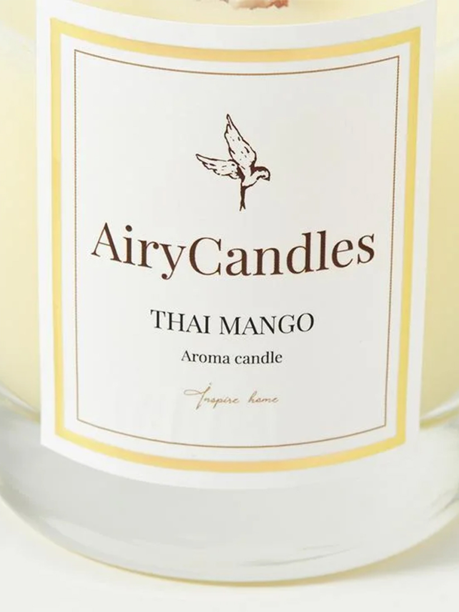 Аромасвеча с деревянным фитилем hai mango Thai mango, 190 мл