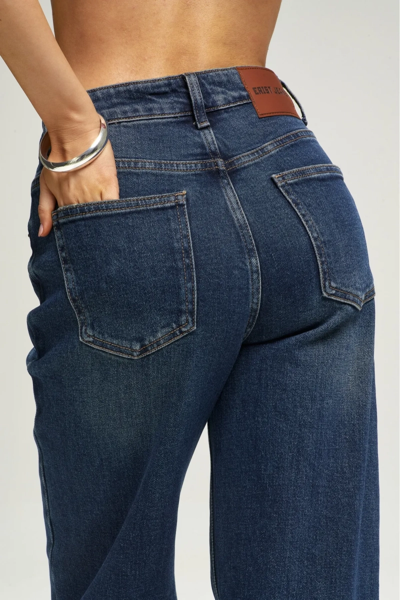 Джинсы Stright с потертостями Dark Blue Erist store, цвет: темно-синий, НФ-00001675 купить онлайн