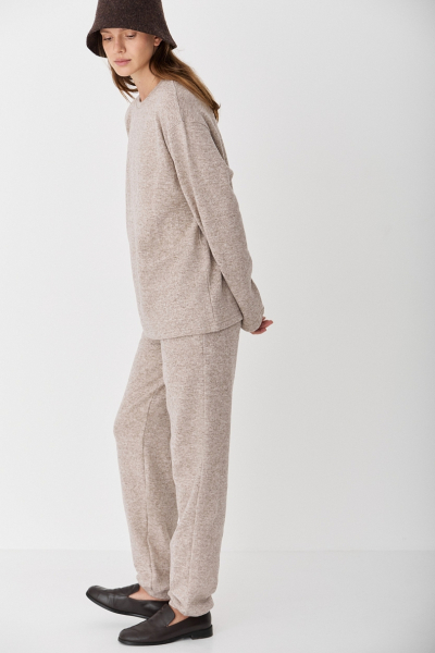 Брюки базовые из смесовой шерсти CL Ricoco, цвет: бежевый меланж, 7036/2 купить онлайн