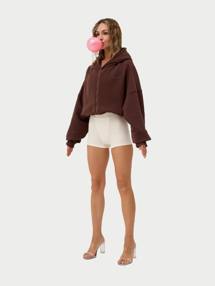 Crop Худи утепленное с кулиской ONSI, цвет: chocolate,  купить онлайн