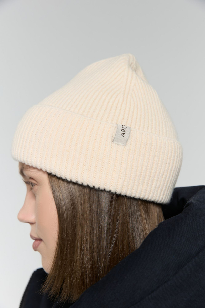 Шапка из объемной шерсти AROUND, цвет: Сливочный 1112_06M013 купить онлайн
