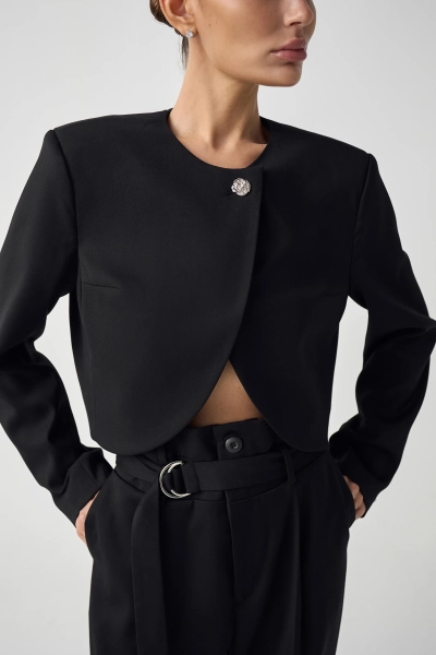 Укороченный жакет Shtripling, цвет: Черный, SHJKT008BLK купить онлайн