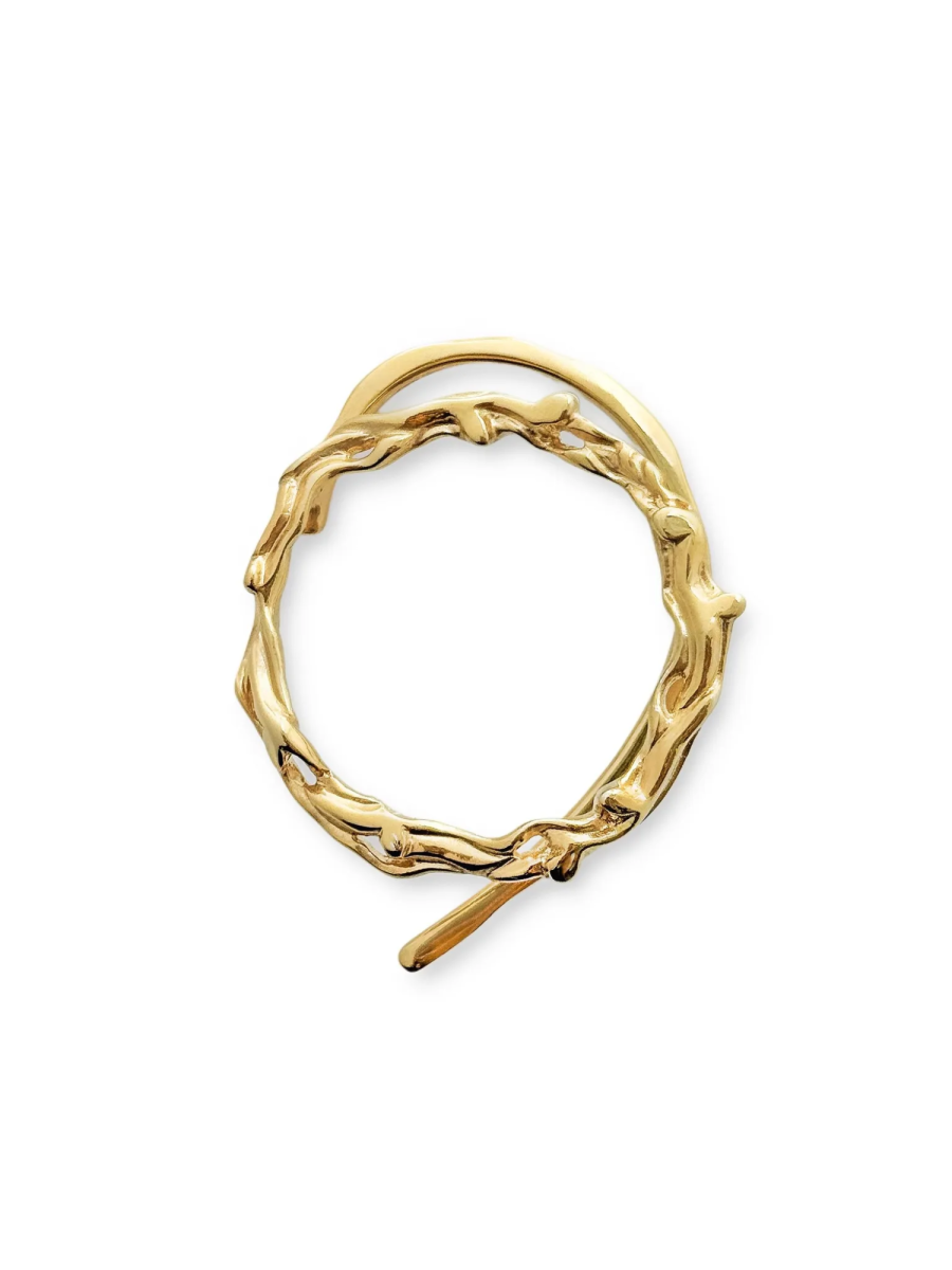 Серебряная серьга-кафф корни «Васюганские болота»