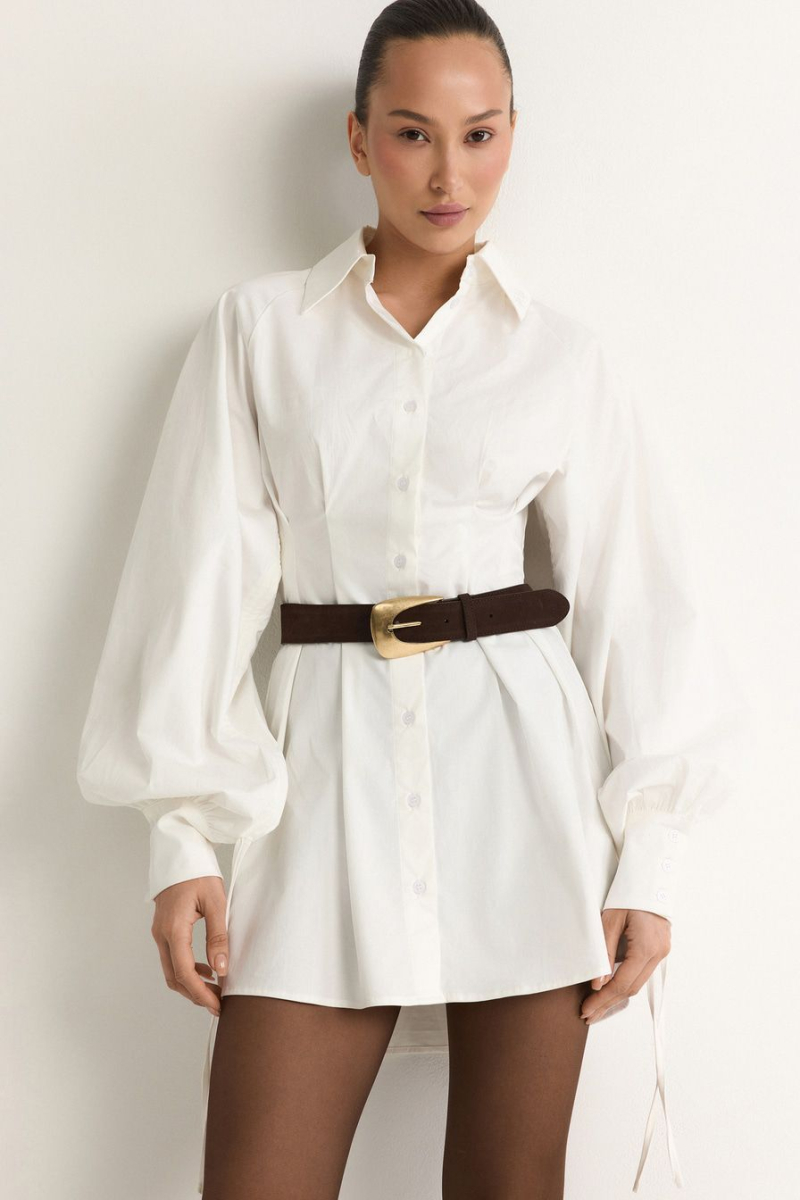 Платье из смесового хлопка TOPTOP, цвет: белый, TT.010.10818.100 купить онлайн