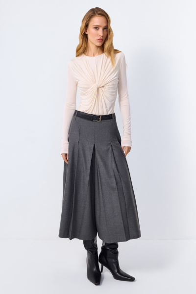 Брюки-кюлоты из смесовой вискозы TOPTOP, цвет: серый, TTS.032.17409.800 купить онлайн