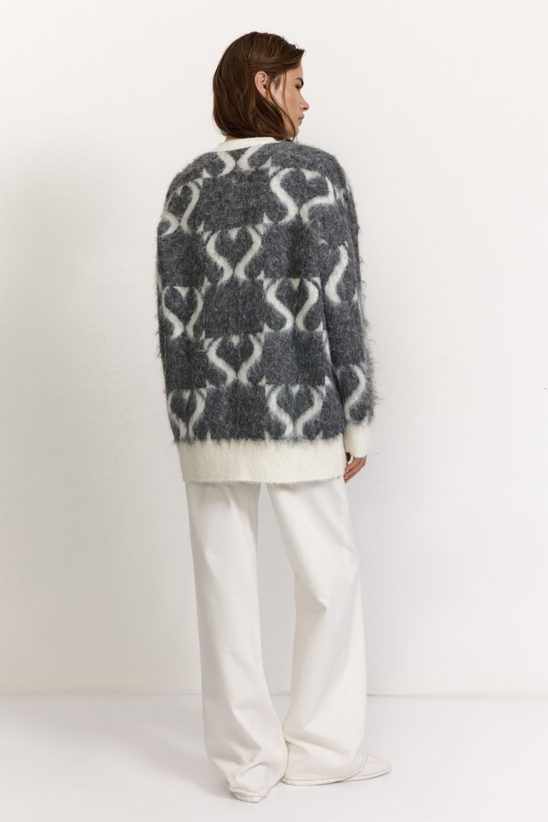 Кардиган с принтом TOPTOP, цвет: серый с принтом, TTS.051.16069.801 купить онлайн