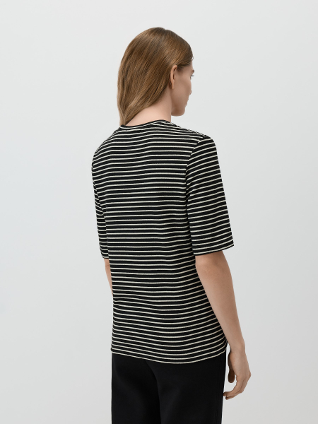 Прямая футболка букле Conso, цвет: мультиколор, PF 260440 - черный/молочный купить онлайн