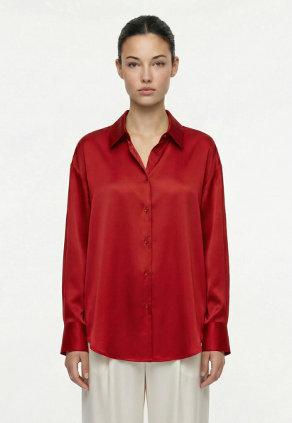 Рубашка из сатина с завязками