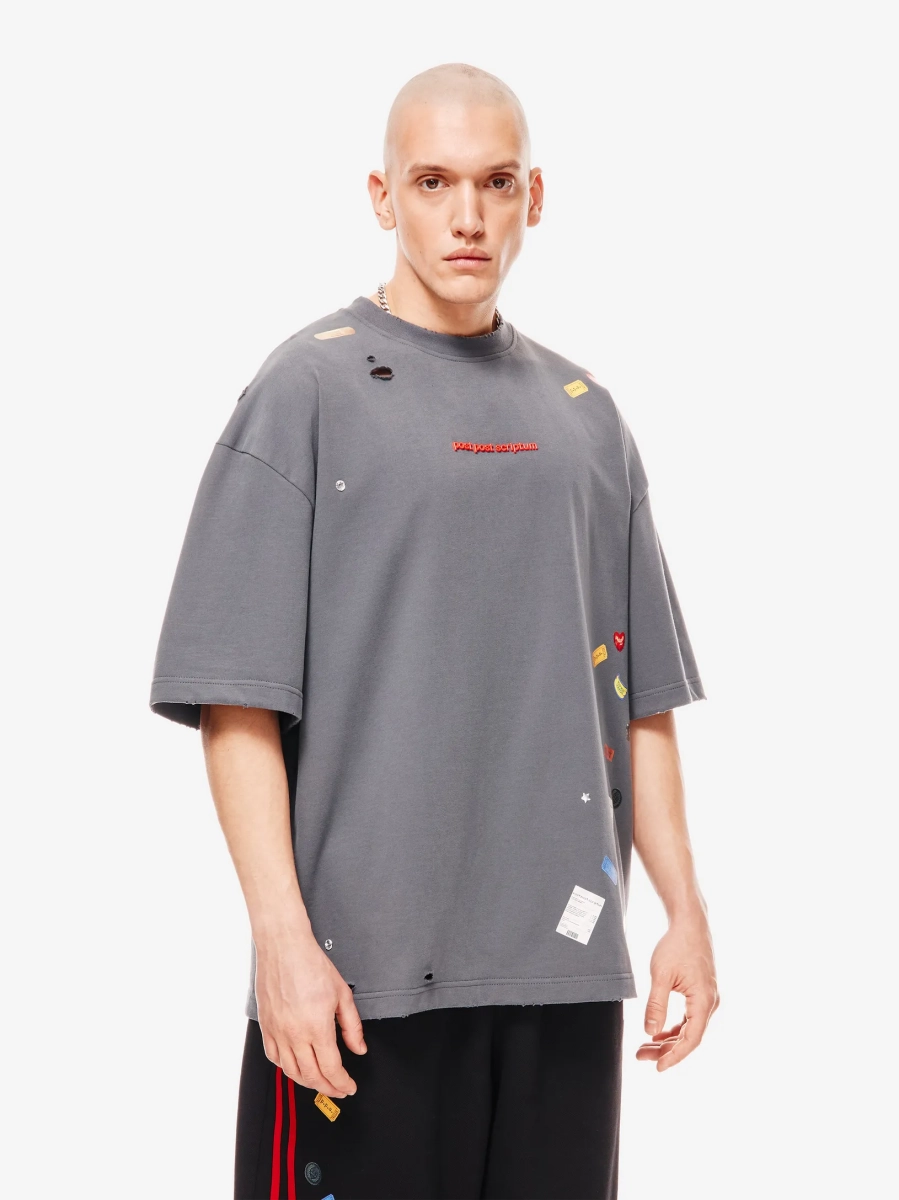 Sticker Pack Футболка Оверсайз p.p.s., цвет: туманный серый, 1039.00.00.GRY1 купить онлайн