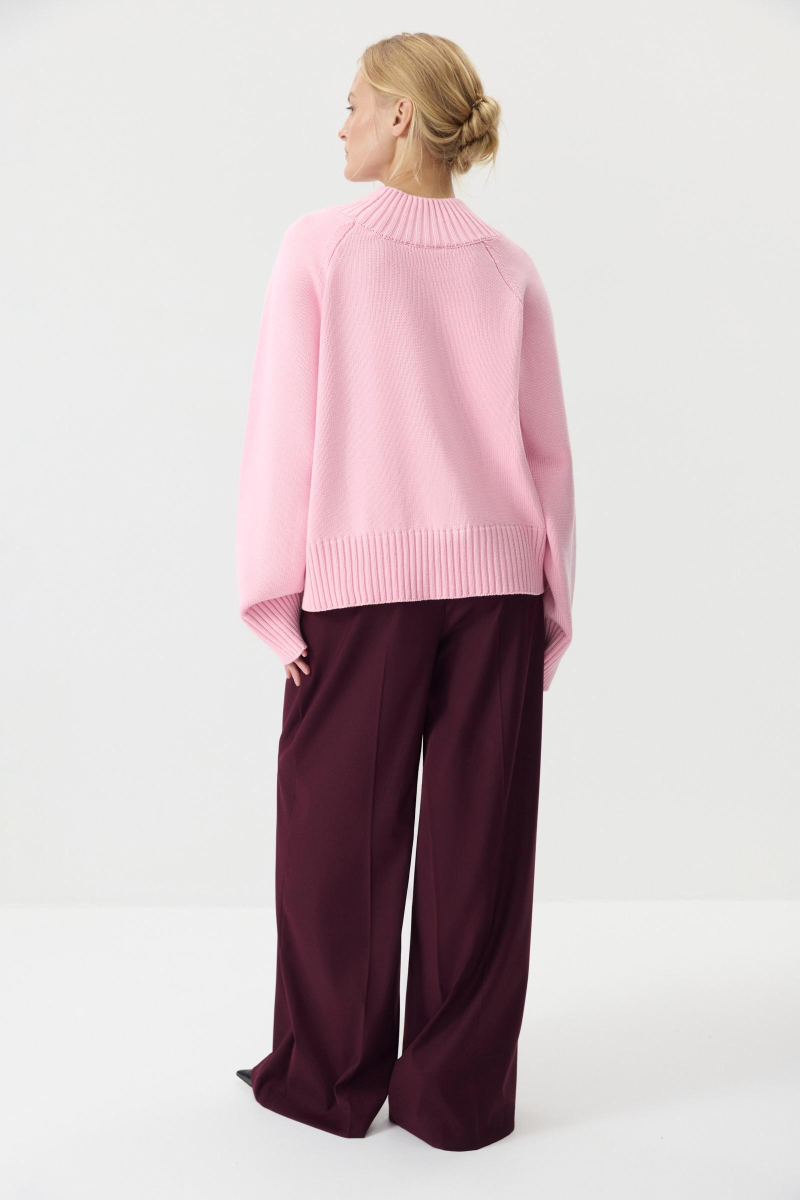 Свитер с широкой стойкой из хлопка Charmstore, цвет: розовый, 303-41486-221 купить онлайн