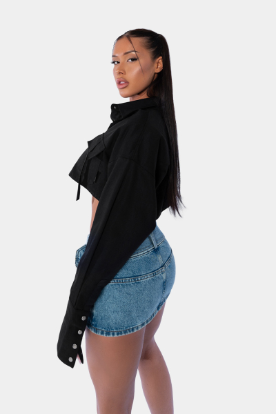 Рубашка Basic Crop qb A QUICK BUCK, цвет: black,  купить онлайн