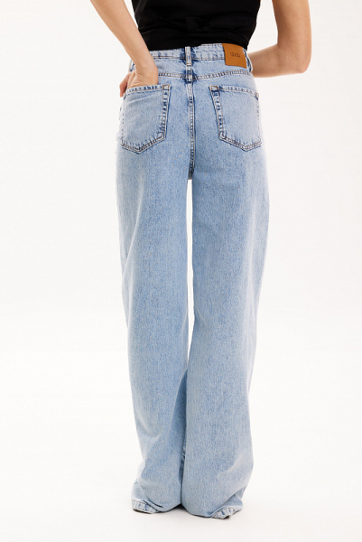 Джинсы с высокой посадкой палаццо ABDA, цвет: голубой, 312308503007 купить онлайн