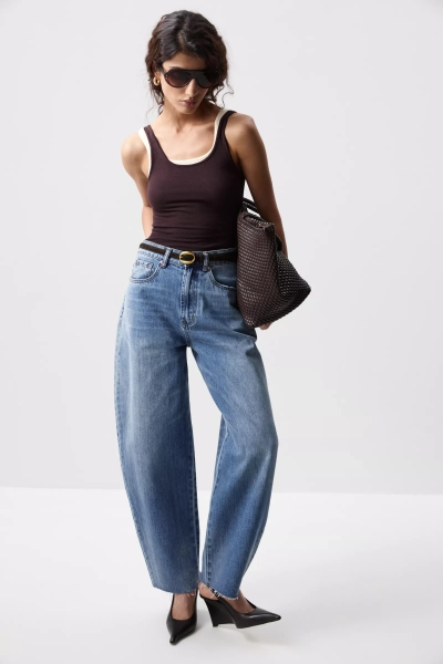 Джинсы-бочонки Charmstore, цвет: винтажный синий, 401-516101-678 купить онлайн