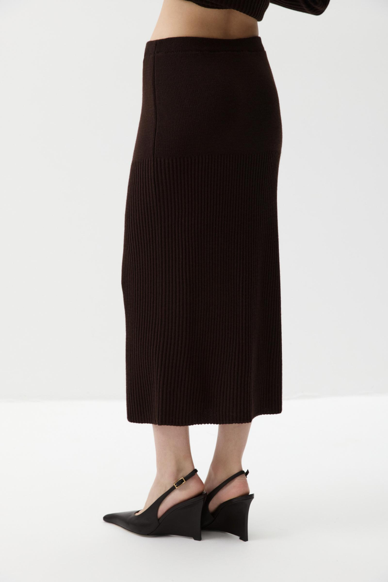 Юбка вязаная Charmstore, цвет: шоколадный, 311-49698-551 купить онлайн
