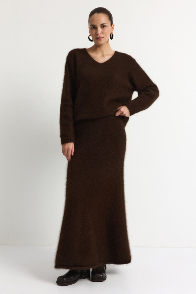 Пуловер из смесовой ангорской шерсти TOPTOP, цвет: коричневый, TTS.050.18231.700 купить онлайн