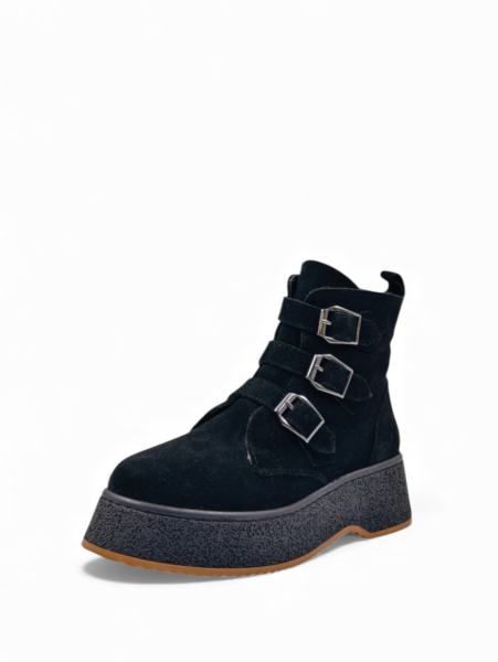 Ботинки женские зимние из натуральной замши GRANDERA, цвет: Черный 087-751 (340) купить онлайн