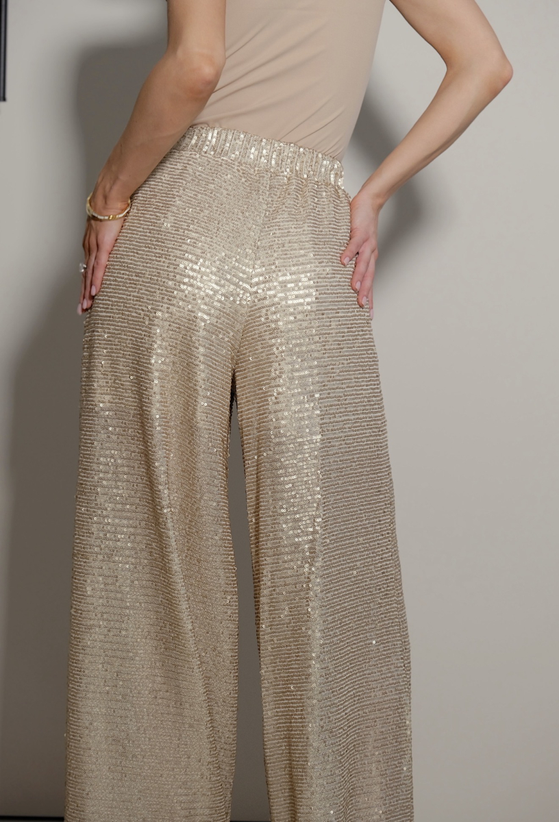 Брюки широкие из пайеток MINI, цвет: золото, НФ-00000225 купить онлайн