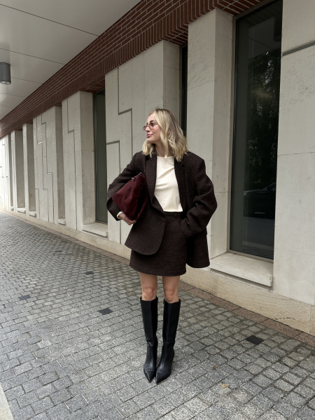 Юбка из твида мини VELVET, цвет: коричневый, 00-00005151 купить онлайн