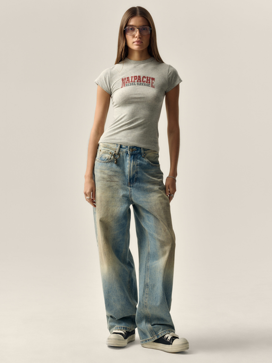 Футболка Slightly savage NAIPACHE, цвет: серый,  купить онлайн