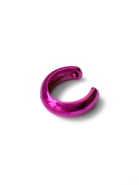 Серебряная серьга-кафф "bubble-fuchsia"