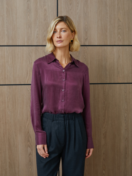 Рубашка Basic (купра) Marou, цвет: Бордовый, Mar3_2604 купить онлайн