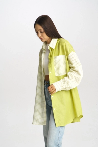 Рубашка Lime Double color #1 Erist store, цвет: лайм, НФ-00001529 купить онлайн