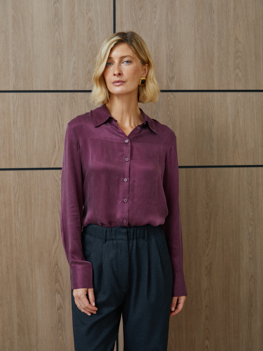 Рубашка Basic (купра) Marou, цвет: Бордовый, Mar3_2604 купить онлайн