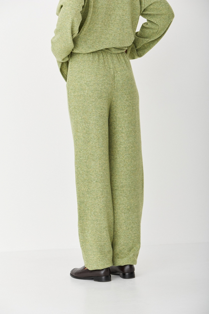 Брюки базовые из смесовой шерсти CL Ricoco, цвет: оливковый, 7036/1 купить онлайн