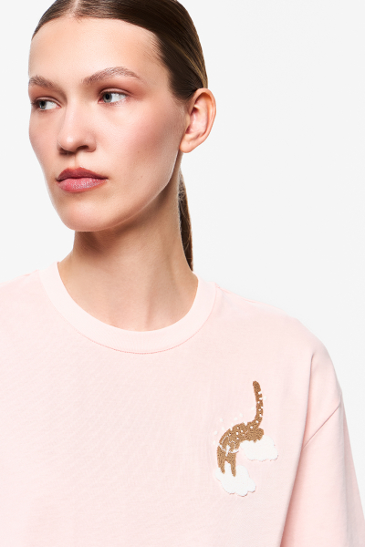 Хлопковая футболка DREAMS BY ALENA AKHMADULLINA, цвет: розовый, 225103120404248/410000 купить онлайн