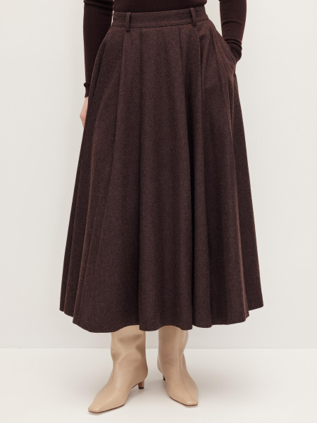 Юбка миди в складку Chaika, цвет: коричневый, AW25SK04-45 купить онлайн
