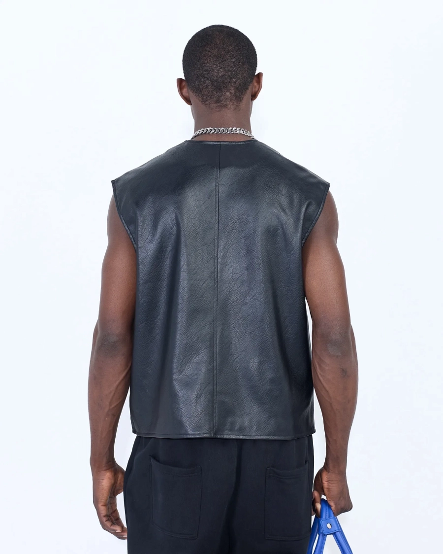 Жилет из экокожи BLACK ASIA ST 71, цвет: Черный, Ast71.vest-leather-bl купить онлайн