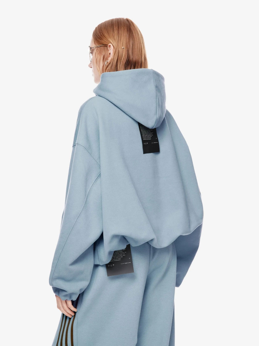 Хлопковый худи с логотипом POST POST SCRIPTUM, цвет: ретро голубой,  купить онлайн