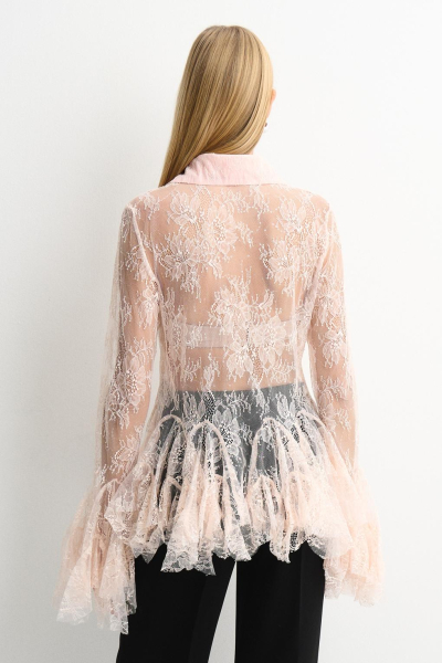 Блузка с кружевом ENEVOO, цвет: розовый 06947 |трендовая новинка купить онлайн